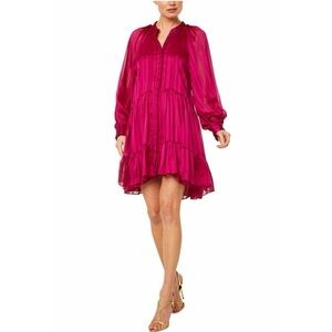 MISA Lara Mini Dress | Fuchsia Pink Romantic Tiered Size S